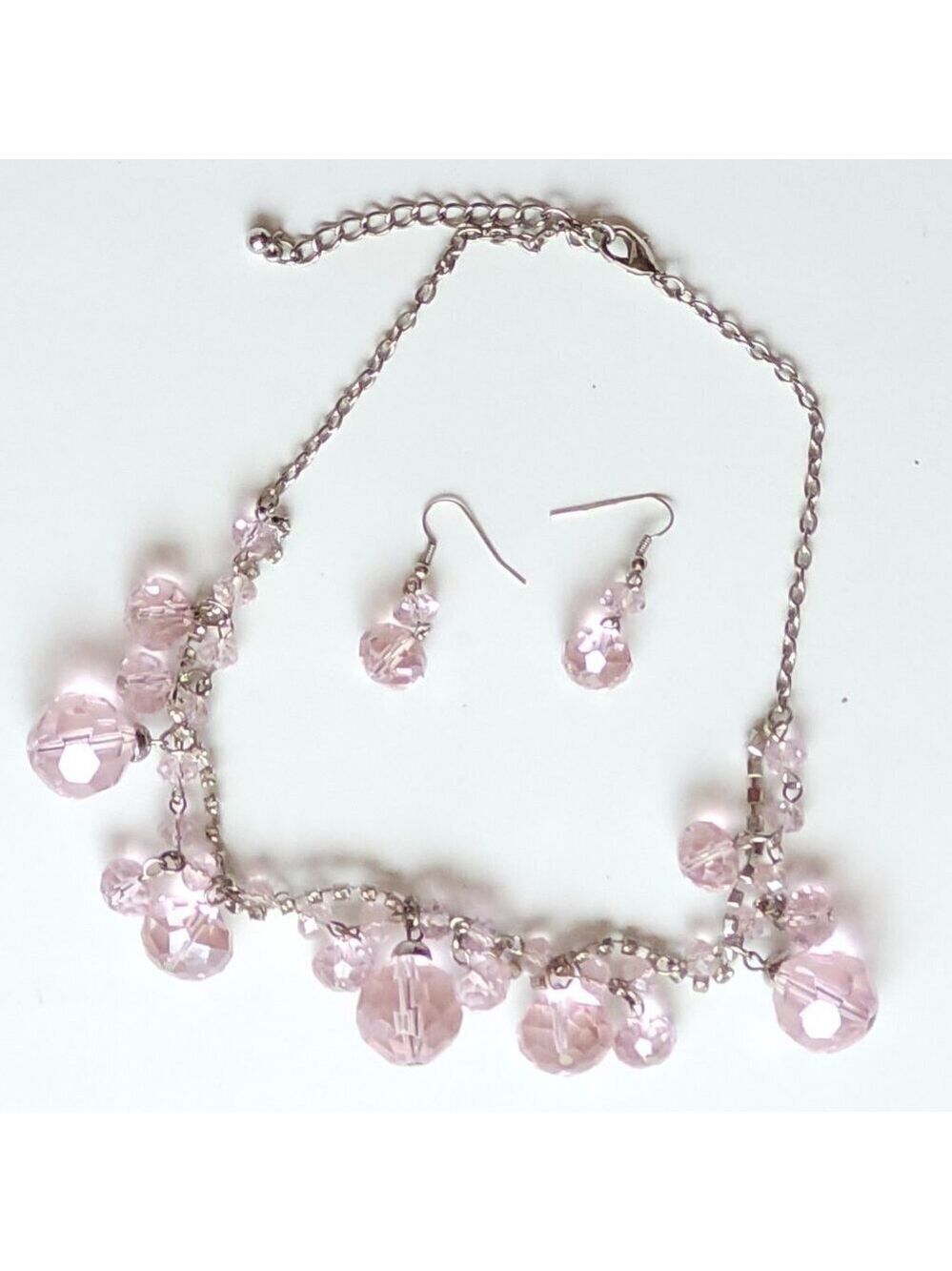 PRETTY BAUBLE PINK BLUSH Necklace and Earrings Set Vintage